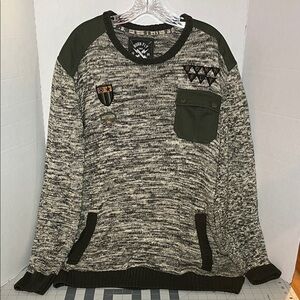 Men's Black and Gray Crewneck Sweater